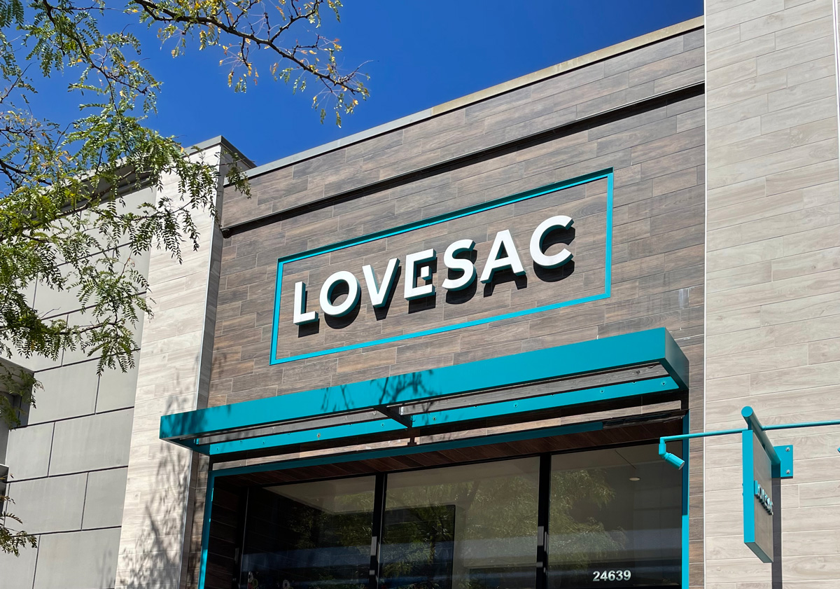 Lovesac storefront at Legacy Village