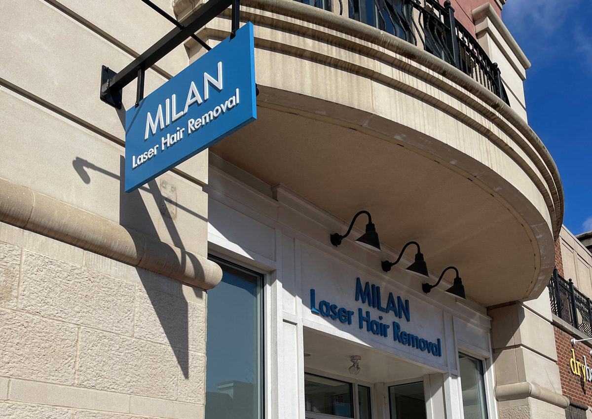 Milan Laser Hair Removal storefront at Legacy Village