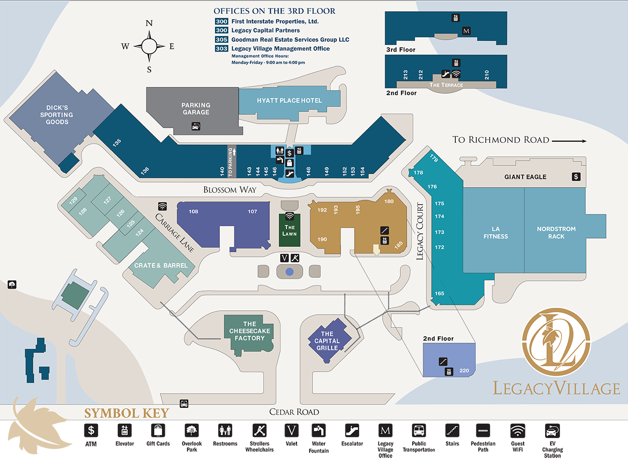 Legacy Village Mall Map and Legend